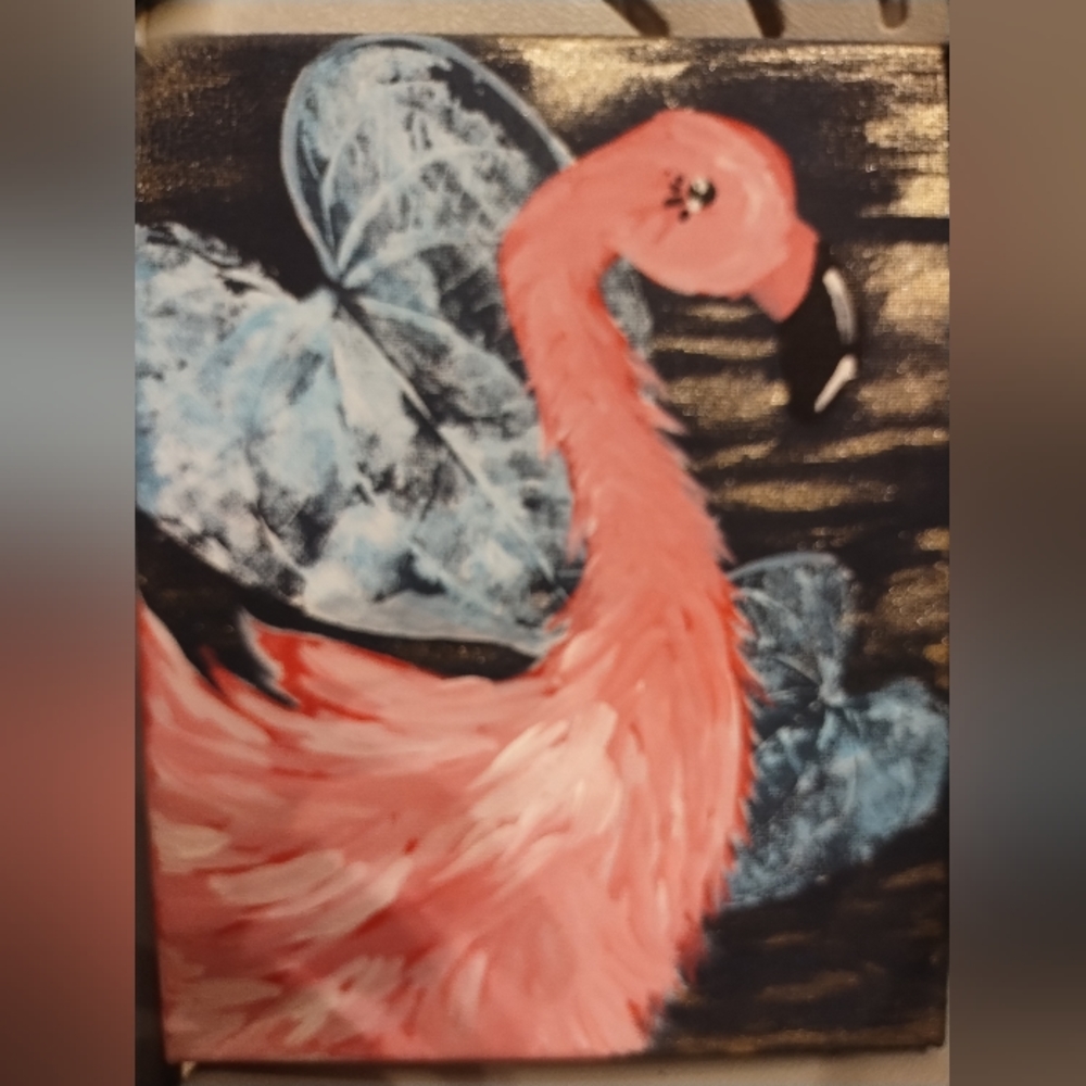 Flamingo 2 8x10's set in acrylic Original work